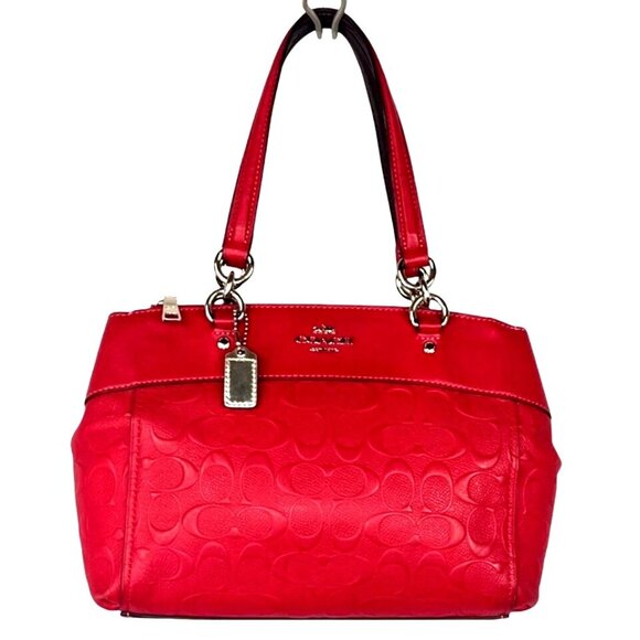 Coach Handbags - Coach 2018 Mini Brooke Carryall In Signature Rare Red Leather Retired Bag F28472